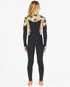 Outlet ⭐ Billabong 👧 Girls' 4/3 Salty Dayz Chest Zip Full Wetsuit JUNGLE NIGHT 😍 -Color of the season Shop abgw100101 billabongw kyg6 bck1 1