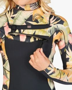Outlet ⭐ Billabong 👧 Girls' 4/3 Salty Dayz Chest Zip Full Wetsuit JUNGLE NIGHT 😍 -Color of the season Shop abgw100101 billabongw kyg6 dtl1 1
