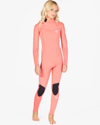 Hot Sale 👍 Billabong 👧 Girls' 3/2 Synergy Back Zip Full Wetsuit RIVER 😀