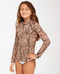 Discount 🌟 Billabong 1mm 👧 Girls' Peeky Wetsuit Jacket ANIMAL 🔔 -Color of the season Shop abgw800100 billabongw ani sd1 1