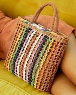 Hot Sale 👏 Billabong Salty Blonde What's Ur Handle Tote Bag SIPPIN COCONUTS ✔️ -Color of the season Shop abjbp00185 billabongl mpm0 frt1 1
