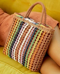 Hot Sale 👏 Billabong Salty Blonde What's Ur Handle Tote Bag SIPPIN COCONUTS ✔️