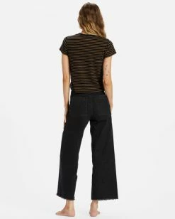 Best Pirce 😉 Billabong Free Fall Wide-Leg Pants BLACK ✨ -Color of the season Shop abjdp00141 billabongw blk bck1 1