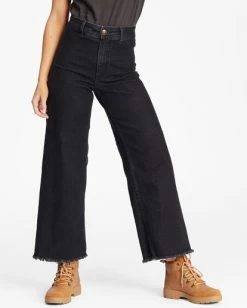 Best Pirce 😉 Billabong Free Fall Wide-Leg Pants BLACK ✨ -Color of the season Shop abjdp00141 billabongw blk dtl2 1