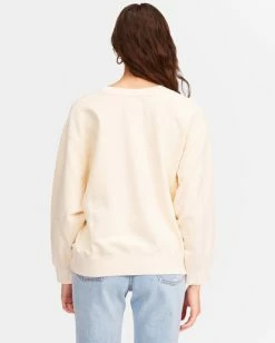 Best Sale 😀 Billabong Ideal Crewneck Sweatshirt ANTIQUE WHITE 🥰 -Color of the season Shop abjft00178 billabongw anw bck1 1