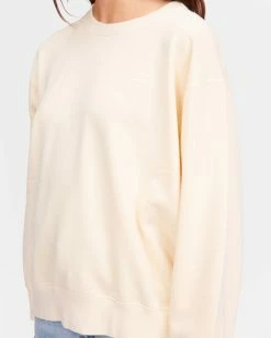 Best Sale 😀 Billabong Ideal Crewneck Sweatshirt ANTIQUE WHITE 🥰 -Color of the season Shop abjft00178 billabongw anw dtl1 1