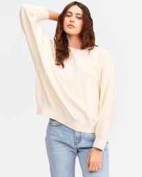 Best Sale 😀 Billabong Ideal Crewneck Sweatshirt ANTIQUE WHITE 🥰