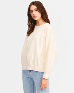 Best Sale 😀 Billabong Ideal Crewneck Sweatshirt ANTIQUE WHITE 🥰 -Color of the season Shop abjft00178 billabongw anw sd1 1