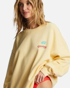 Discount ✔️ Billabong Ride In Oversized Crewneck Sweatshirt GREENMIST 🌟 -Color of the season Shop abjft00281 billabongw yer0 dtl1 1