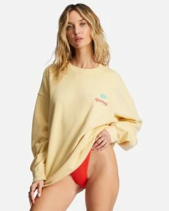 Discount ✔️ Billabong Ride In Oversized Crewneck Sweatshirt GREENMIST 🌟 -Color of the season Shop abjft00281 billabongw yer0 frt1 1