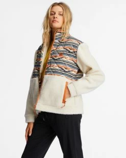 Promo 🤩 Billabong A/Div Hidden Trails Zip-Up Jacket WHITE CAP 😉 -Color of the season Shop abjft00294 billabongw wcp sd1 1