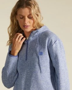 Best Sale 🔥 Billabong A/Div Highway Half-Zip Hoodie BLUE MOUNTAIN 🎉 -Color of the season Shop abjft00295 billabongw pmk0 dtl1 1