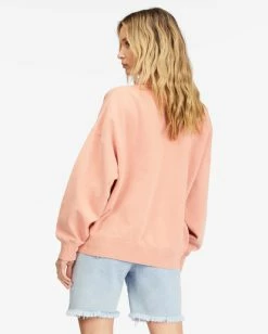 Promo 🛒 Billabong Lost Time Pullover Sweatshirt STONE ROSE 🎁 -Color of the season Shop abjft00331 billabongw sne bck1 1