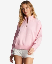 Wholesale ✔️ Billabong Lazy Mornings Half-Zip Pullover Sweatshirt ANTIQUE WHITE 😉