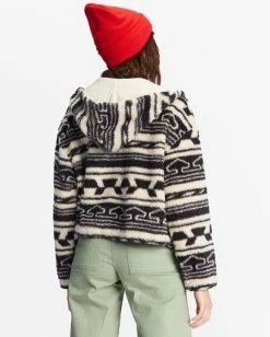 Best deal 🔥 Billabong Marlowe Fleece Zip-Up Hooded Jacket ANTIQUE WHITE 🔔 -Color of the season Shop abjft00342 billabongw ob1 bck1 1