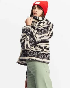 Best deal 🔥 Billabong Marlowe Fleece Zip-Up Hooded Jacket ANTIQUE WHITE 🔔 -Color of the season Shop abjft00342 billabongw ob1 sd1 1