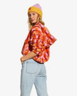 Wholesale 🤩 Billabong X Smiley Cozy Smiles Sweatshirt ORANGE KISS ✔️ -Color of the season Shop abjft00369 billabongw nkg0 bck1 1