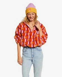 Wholesale 🤩 Billabong X Smiley Cozy Smiles Sweatshirt ORANGE KISS ✔️ -Color of the season Shop abjft00369 billabongw nkg0 frt1 1