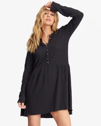 New 🤩 Billabong Always Lounging 👗 Dress OFF BLACK ❤️