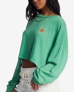 Outlet 🥰 Billabong Beach Boyfriend Long Sleeve Crop Top OFF BLACK 1 😍 -Color of the season Shop abjkt00282 billabongw gkz0 dtl2 1