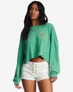 Outlet 🥰 Billabong Beach Boyfriend Long Sleeve Crop Top OFF BLACK 1 😍 -Color of the season Shop abjkt00282 billabongw gkz0 frt1 1