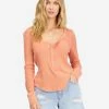 Cheapest 🎉 Billabong My Henley Long Sleeve Knit Top TERRACOTTA 🤩 -Color of the season Shop abjkt00387 billabongw tca frt1
