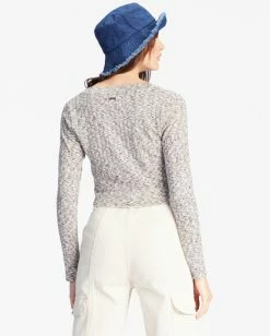 Best Pirce 💯 Billabong Sweet Tides V-Neck Long Sleeve Top MULTI 🤩 -Color of the season Shop abjkt00429 billabongw mul bck1 1