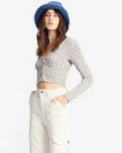 Best Pirce 💯 Billabong Sweet Tides V-Neck Long Sleeve Top MULTI 🤩 -Color of the season Shop abjkt00429 billabongw mul sd1 1