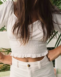 Coupon 🎁 Billabong Love Song Puff Sleeve Top BLACK PEBBLE 👍