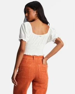 Coupon 🎁 Billabong Love Song Puff Sleeve Top BLACK PEBBLE 👍 -Color of the season Shop abjkt00441 billabongw scs bck1 1