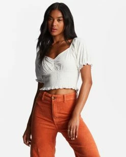 Coupon 🎁 Billabong Love Song Puff Sleeve Top BLACK PEBBLE 👍 -Color of the season Shop abjkt00441 billabongw scs frt1 1