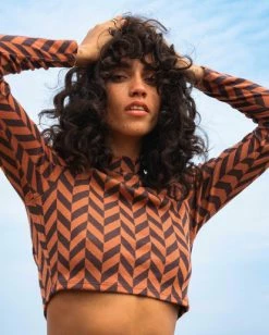 Best reviews of 😍 Billabong New Heights Long Sleeve Mock Neck Top BRICK 🎉 -Color of the season Shop abjkt00444 billabongl brk frt1 1