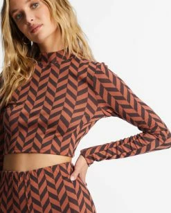 Best reviews of 😍 Billabong New Heights Long Sleeve Mock Neck Top BRICK 🎉 -Color of the season Shop abjkt00444 billabongw brk dtl1 1