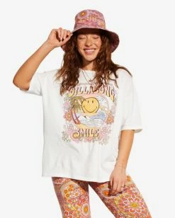 Best Sale 😉 Billabong X Smiley True Boy Oversized T-Shirt PEACH KISS ⌛ -Color of the season Shop abjkt00455 billabongw scs frt1 1