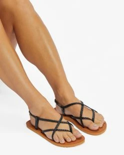 Cheapest 🤩 Billabong Crossing By Braided 🩴 Sandals OFF BLACK 🧨 -Color of the season Shop abjl100047 billabongw ofb frt1 1