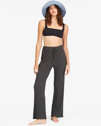 Outlet ✨ Billabong So Easy Elastic-Waist Knit Pants OFF BLACK 🛒