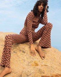 Wholesale ❤️ Billabong New Heights Flared Pants BRICK 🔔