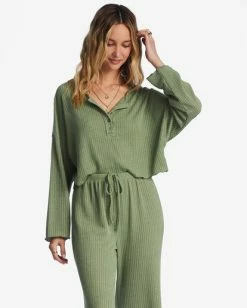 Cheapest ❤️ Billabong So Easy Cozy Lounge Pants LUV ARMY ⌛ -Color of the season Shop abjnp00354 billabongw gnr0 dtl2 1
