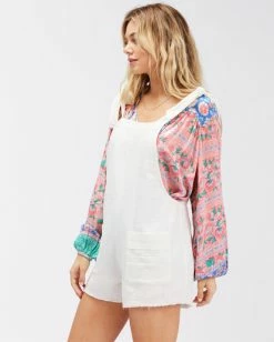 Best Pirce 🛒 Billabong Girl On The Run Short Romper SALT CRYSTAL 🥰 -Color of the season Shop abjns00196 billabongw scs sd1 1