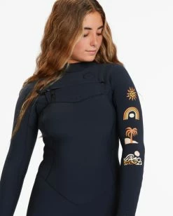 Best Sale ⭐ Billabong 4/3 Salty Dayz Natural Chest Zip Wetsuit BLACK TIDE 💯 -Color of the season Shop abjw100161 billabongw kvd7 dtl2 1