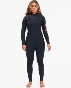 Best Sale ⭐ Billabong 4/3 Salty Dayz Natural Chest Zip Wetsuit BLACK TIDE 💯 -Color of the season Shop abjw100161 billabongw kvd7 frt1 1