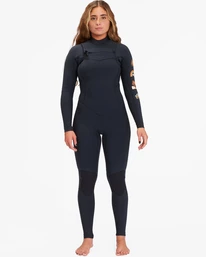 Best Sale ⭐ Billabong 4/3 Salty Dayz Natural Chest Zip Wetsuit BLACK TIDE 💯