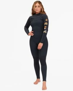 Best Sale ⭐ Billabong 4/3 Salty Dayz Natural Chest Zip Wetsuit BLACK TIDE 💯 -Color of the season Shop abjw100161 billabongw kvd7 sd1 1