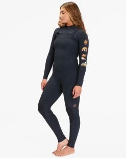 Best Sale ⭐ Billabong 4/3 Salty Dayz Natural Chest Zip Wetsuit BLACK TIDE 💯 -Color of the season Shop abjw100161 billabongw kvd7 sd2 1