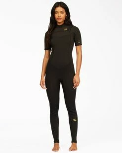 Promo 💯 Billabong 2/2 Synergy Center Zip Short Sleeve Full Wetsuit BLACK TIE DYE 🎉 -Color of the season Shop abjw300101 billabongw bti frt1 1