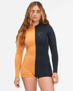 Wholesale 🎉 Billabong 2/2 Spring Fever Back Zip Long Sleeve Spring Suit CANYON BLACK 🎁 -Color of the season Shop abjw400112 billabongw xcck frt1 1