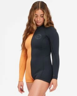 Wholesale 🎉 Billabong 2/2 Spring Fever Back Zip Long Sleeve Spring Suit CANYON BLACK 🎁 -Color of the season Shop abjw400112 billabongw xcck sd1 1