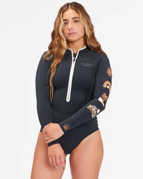 Promo 🥰 Billabong 1/1 Salty Dayz Light Natural Long Sleeve Spring Suit BLACK TIDE 🔔