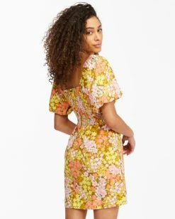Best Sale 🤩 Billabong Paradise Mini 👗 Dress MOSS 🥰 -Color of the season Shop abjwd00225 billabongw mos bck1 1