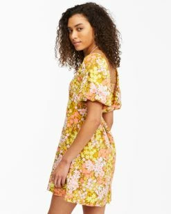 Best Sale 🤩 Billabong Paradise Mini 👗 Dress MOSS 🥰 -Color of the season Shop abjwd00225 billabongw mos sd1 1